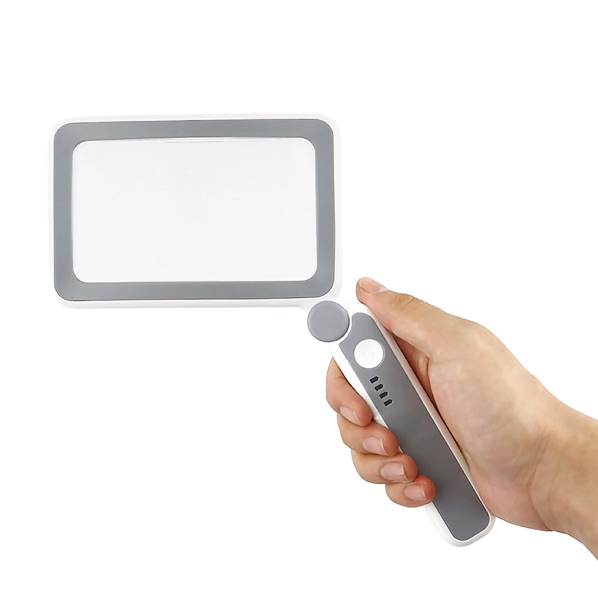 Handheld Illuminated Magnifier 4x 10 Led Dimmable Brightness USB C Rechargeable
