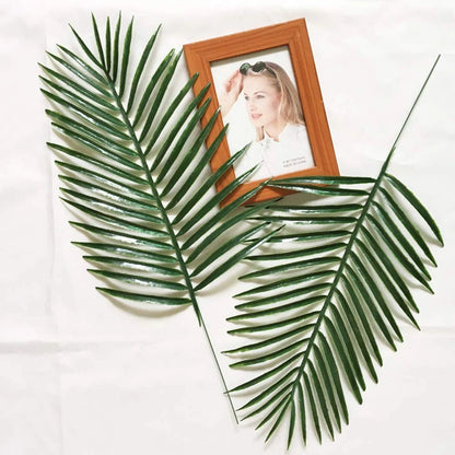 SzJias 12 Pcs Artificial Palm Leaves Branches Plants 20 in, Green