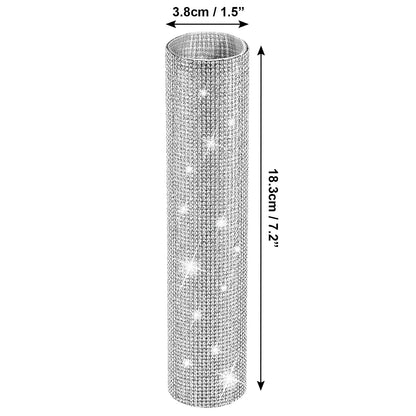 Rhinestone Microphone Sleeve – 18.3 cm (Length) x 3.8 (Diameter), Silver