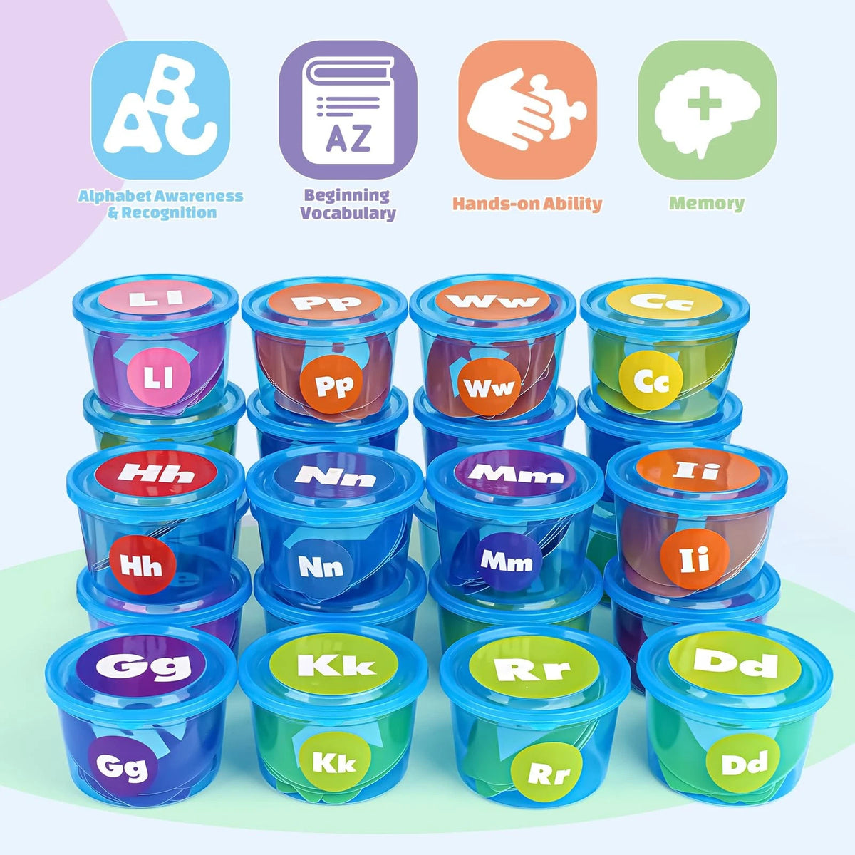 Joyreal Alphabet Learning Toys for Toddlers - 26 Soup Sorters Medium