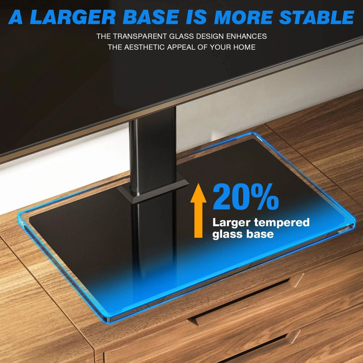 Rfiver Universal Table Top TV Stand Base Replacement for 27"-60", Black