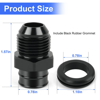 ‌10AN Aluminum Push fit Valve Cover Grommet for GM LS Engines - Black