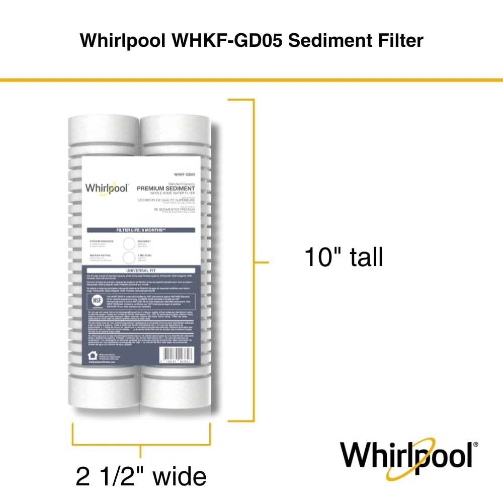 Whirlpool 10" x 2.5" Whole Home Standard 2 Count (Pack of 1), WHKF-GD05