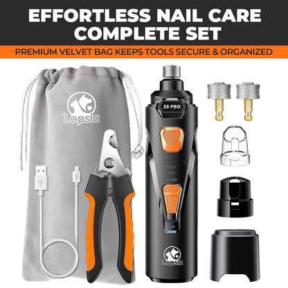 Whisper Quiet Dog Nail Powerful dog nail grinder for Large Medium Dog, Black
