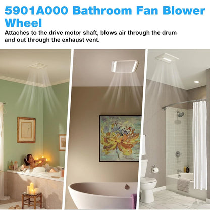 5901A000 Bathroom Fan Blower Wheel for Broan Exhaust Fan, Broan...