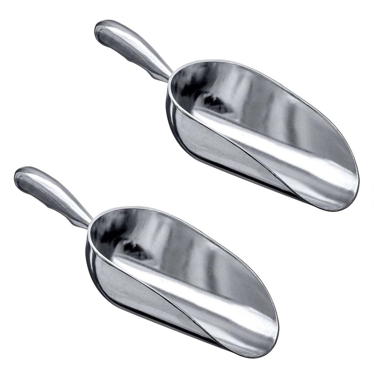 Amazing Abby - Elsa - 12-Ounce Aluminum Ice Scoops (Set 12 oz, 2-Pack, Silver