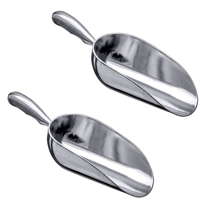 Amazing Abby - Elsa - 12-Ounce Aluminum Ice Scoops (Set 12 oz, 2-Pack, Silver