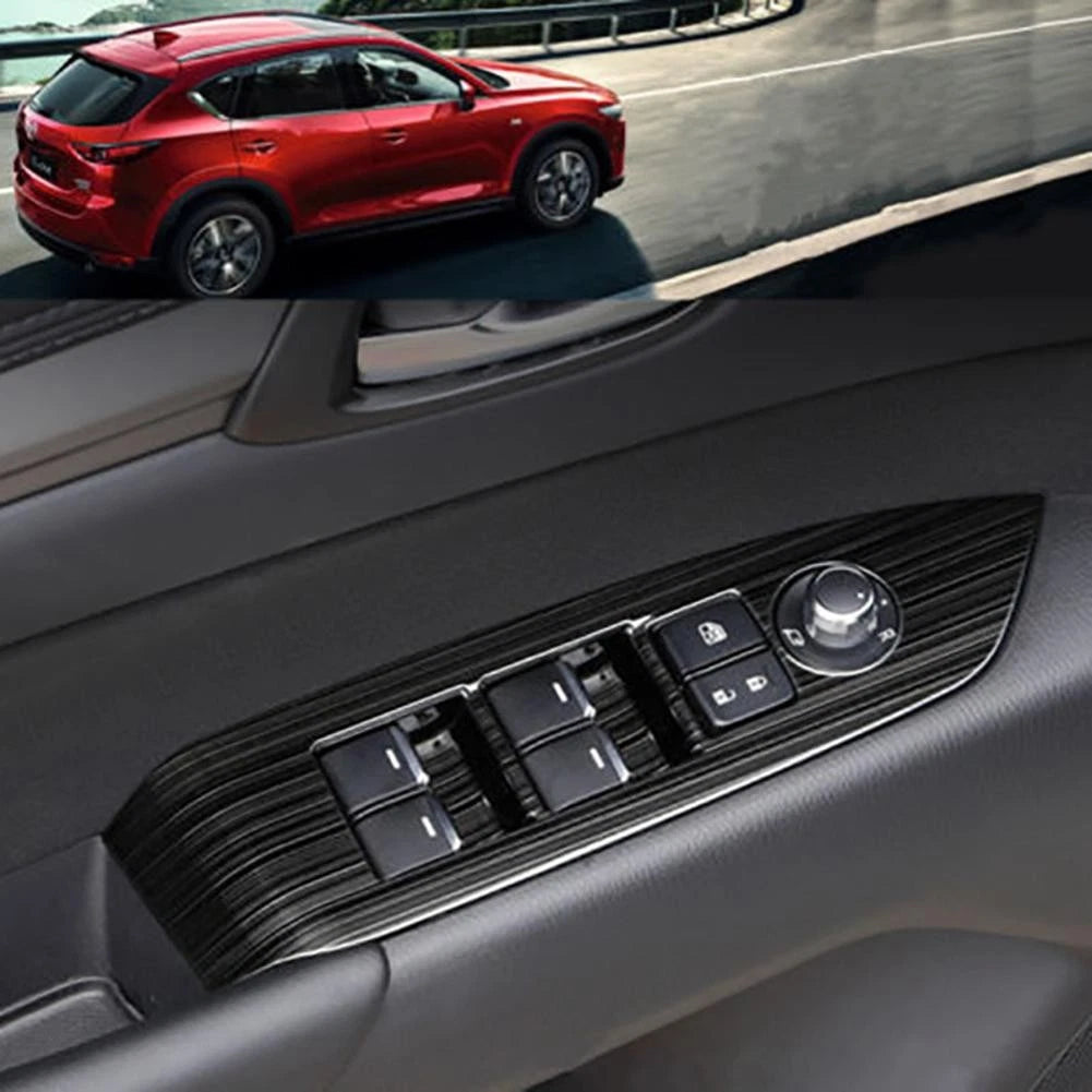4Pack Car Window Switch Panel Cover Decorative Trim For Mazda CX-5 CX5 2017 2018