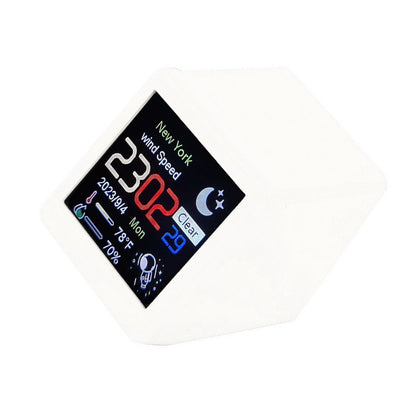 White Clock WIFI Weather Clock Screen Temperature&Humidity Desktop Decor Gifts