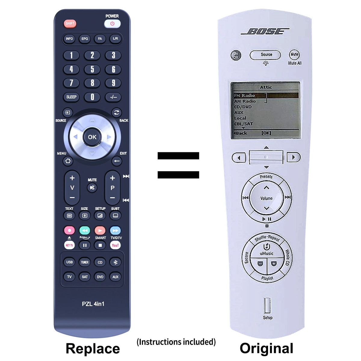 Replacement Remote Control For Bose Lifestyle RoomMate Powered Speaker System