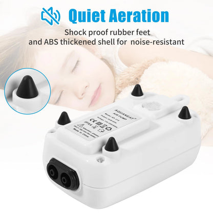 AQUANEAT Aquarium Air Pump, 100gal Fish Tank 20-100 Gallons, White