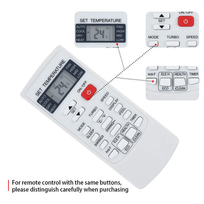 Remote Control For Della Air Conditioner 048-MS-12K1V-17S-IN 048-MS-12K2V-17S-IN