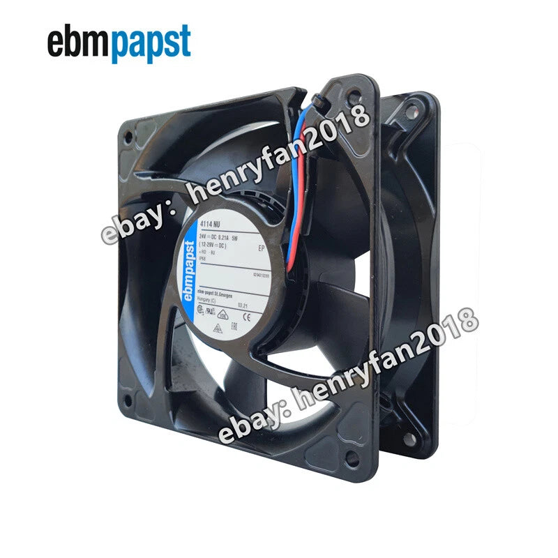 Ebmpapst 4114NU Axial Fan 24VDC 5W 0.21A 120*120*38MM 2-Wires IP68 Cooling Fan