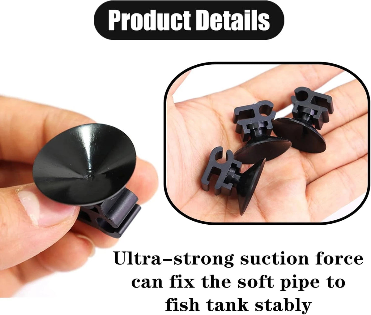 20 PCS Aquarium Suction Cup Clips Professional Fish Tank Black