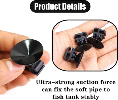 20 PCS Aquarium Suction Cup Clips Professional Fish Tank Black