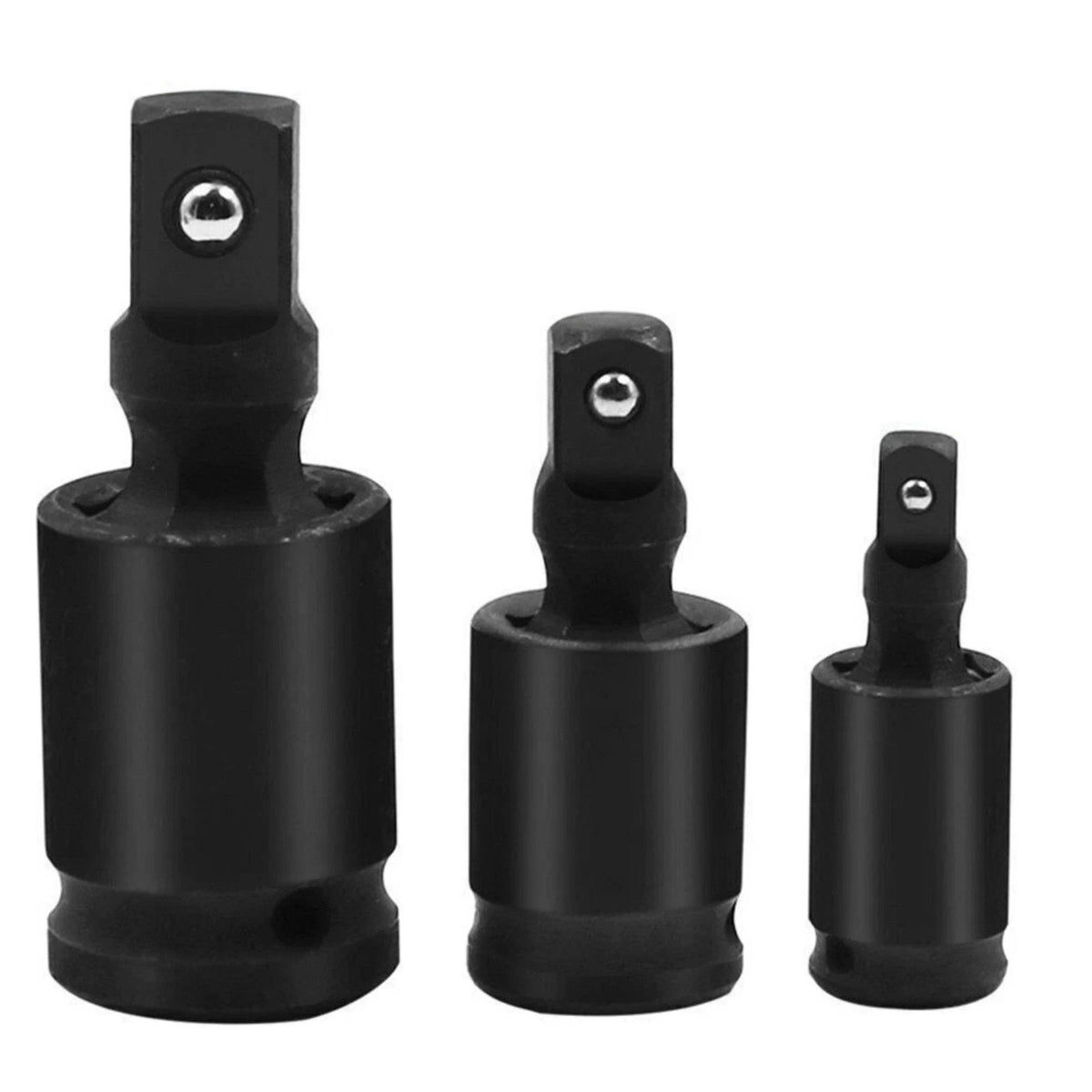 3PCS Professional Swivel Joint Socket Set 1/4" 3/8" 1/2" Drive Impact Adapter