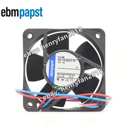 Ebmpapst 614NH Axial Fan 24VDC 2.1W 88mA 60*60*25mm 2wire Equipment Cooling Fan