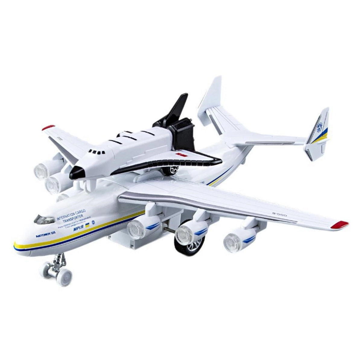 1/400 An-225 Mriya Plane w/Buran Orbiter Model Sound Light Pull Back O