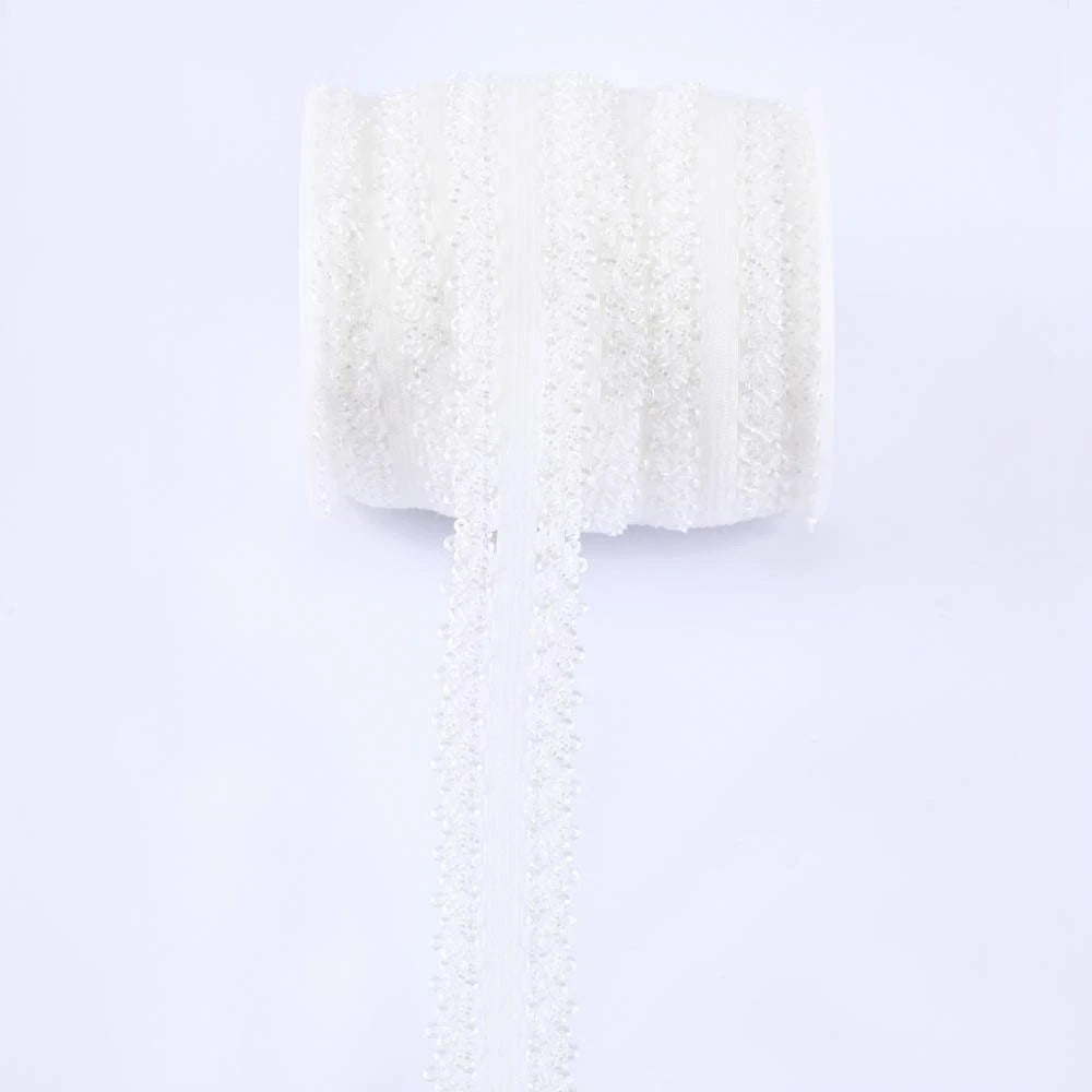 One Roll 16 Yards 3/4'' Picot Edge Stretch Lace, Frilly Edges 2cm, White