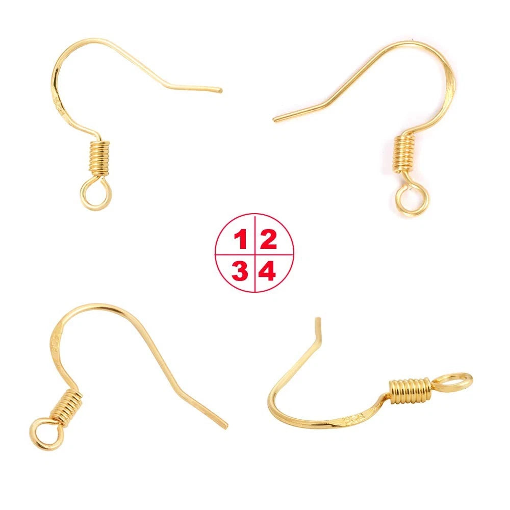 Earring Hooks - 120 PCS/60 Pairs Gold plated copper Regular 18K 2