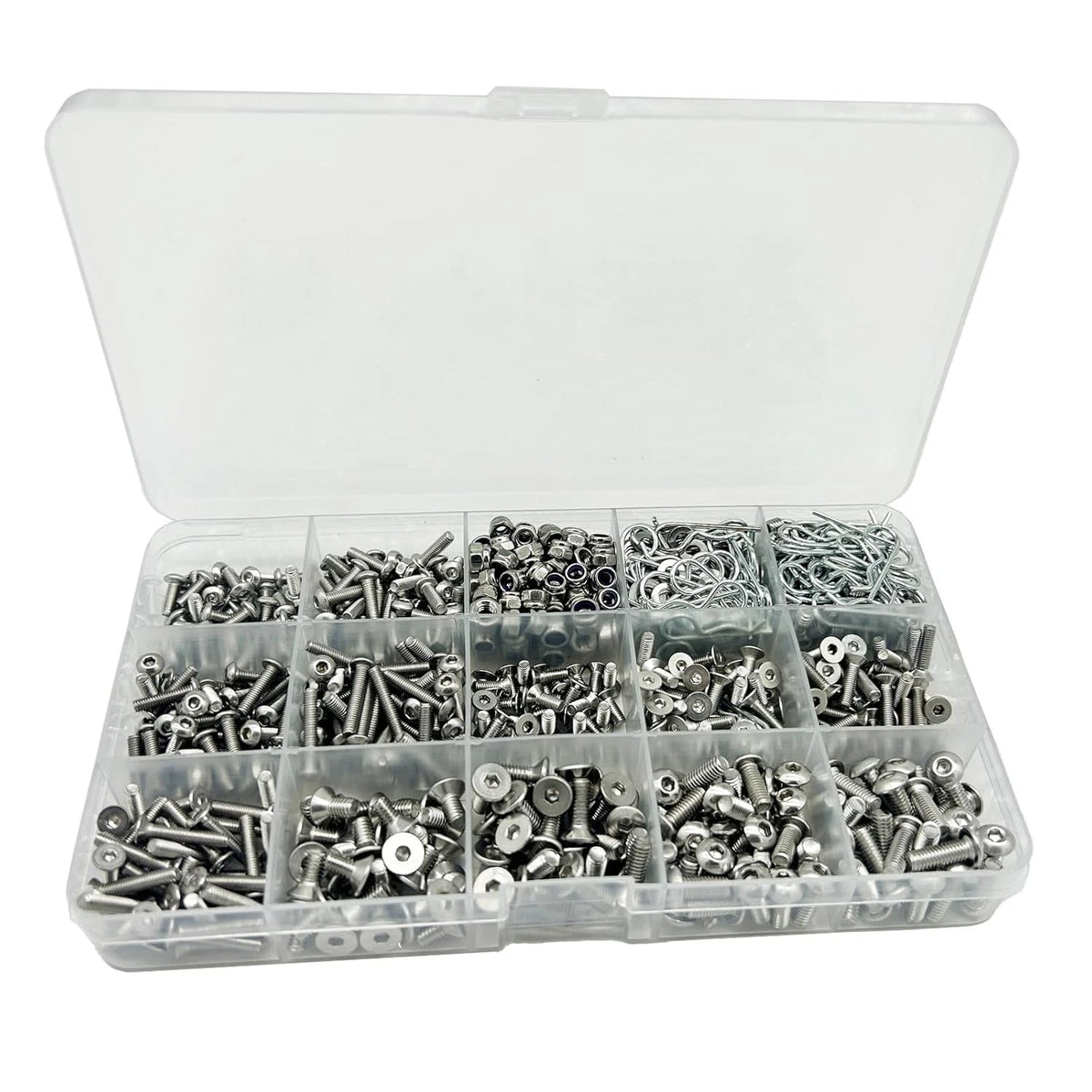 1010PCS Universal RC Screw Kit Screws Assortment Set 304 M3, M4, Silver