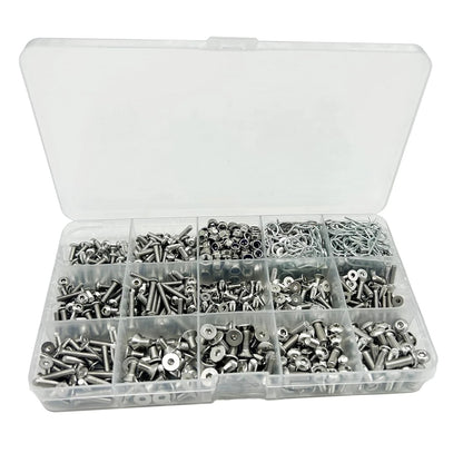 1010PCS Universal RC Screw Kit Screws Assortment Set 304 M3, M4, Silver