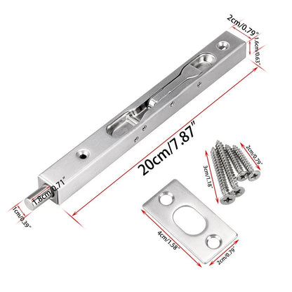 Sumnacon 2Pcs Door Flush Bolts - 8 Inch Concealed Security 8 Inch, Silver