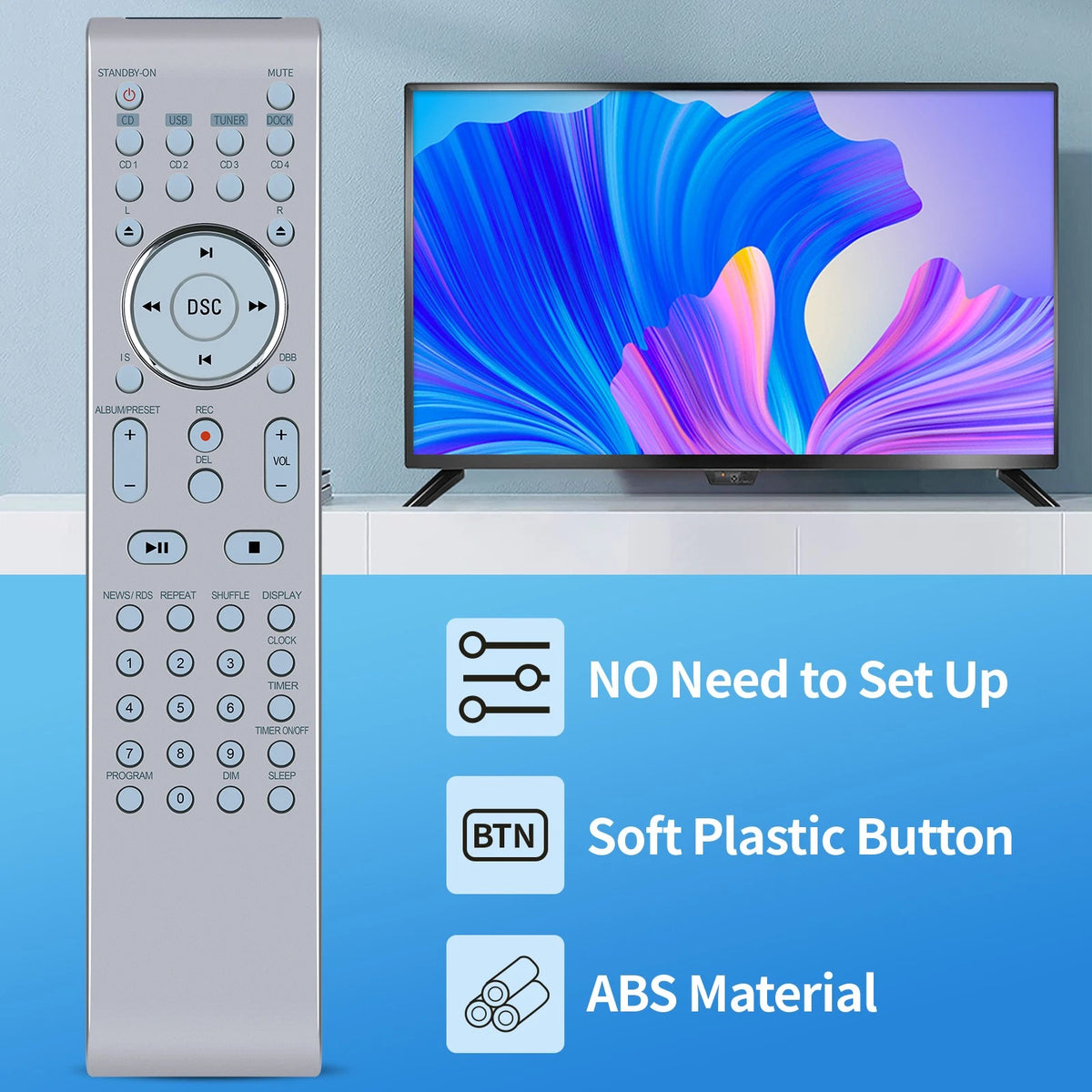 PRC501-08 Remote Control For Philips Micro Hi-Fi System MCM309R/37