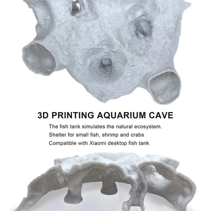 LIYAOLI Aquarium Cave Tunnel 3D Printed - Fish Tank Medium, Grey - 01