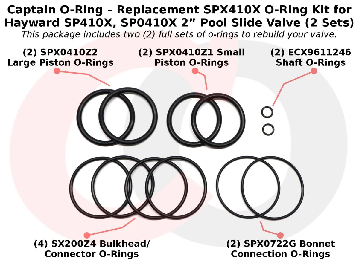 Captain O-Ring – Replacement SPX410X Kit for Hayward SP410X, Black