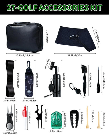 AOFUXTI Golf Accessories Set, 27-Piece Essentials Kit, Portable Kit