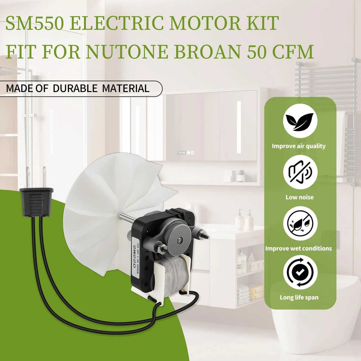 Universal Bathroom Fan Motor Replacement - SM550 Electric Vent Kit...