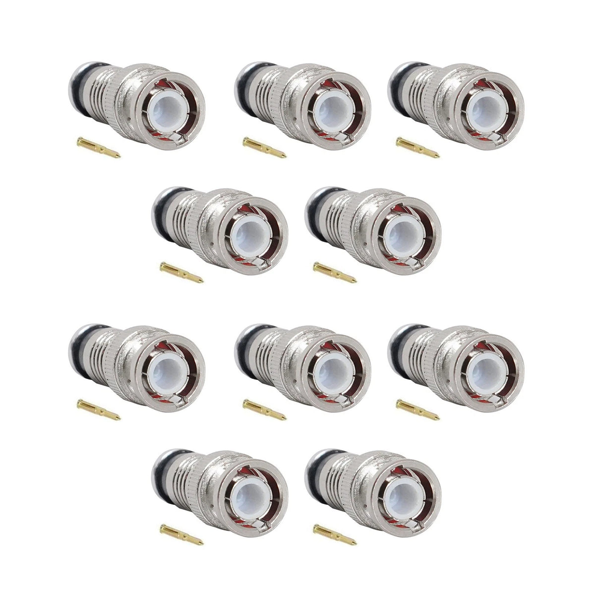 10*Premium Adapter BNC Compression Connector for CCTV Camera RG6 Coax Cables