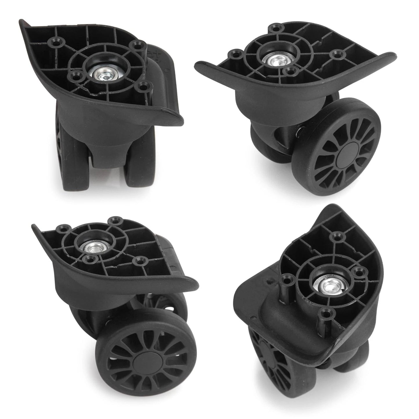 Domiella 2pcs Luggage Replacement Wheels, Suitcase Swivel Repair 2pcs, Black