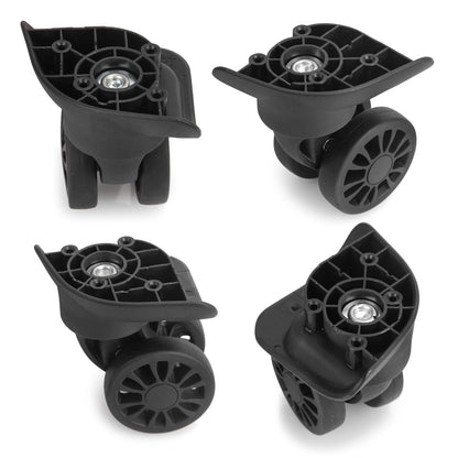 Domiella 2pcs Luggage Replacement Wheels, Suitcase Swivel Repair 2pcs, Black