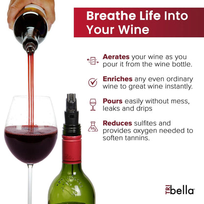 Classic Wine Aerator, Multi-Stream Aeration 3 regular, Smoke Grey