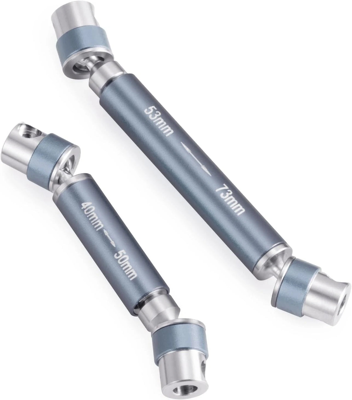 RCLIONS Steel RC Center Drive Shaft 40+53mm Driveshaft for 1/24th Silver