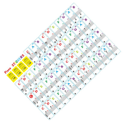 37/49/61/88 Key Universal Piano Learning Music Keyboard Sticker Note Removable
