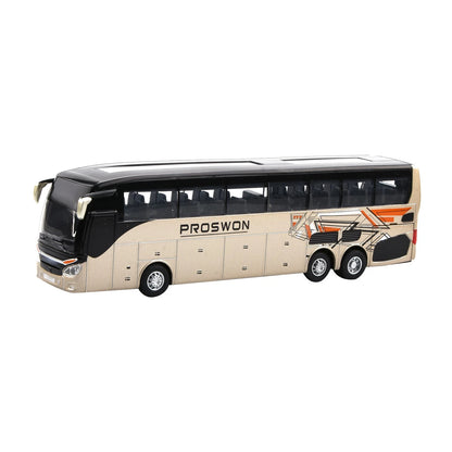 1:32 Sightseeing Bus Alloy Cars Pull Back Model Flash Light Vehicle Toys Gift;