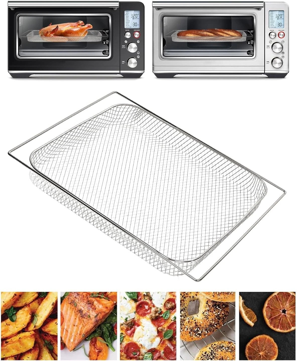 1PC Air Fry/Dehydrate Mesh For Oven BOV860, Stainless Steel Silver