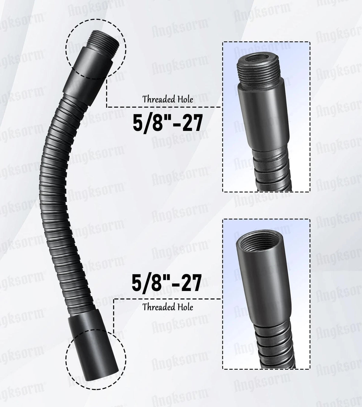 13-INCH Heavy-Duty Microphone Flexible Gooseneck Hose Arm - 13-INCH, black