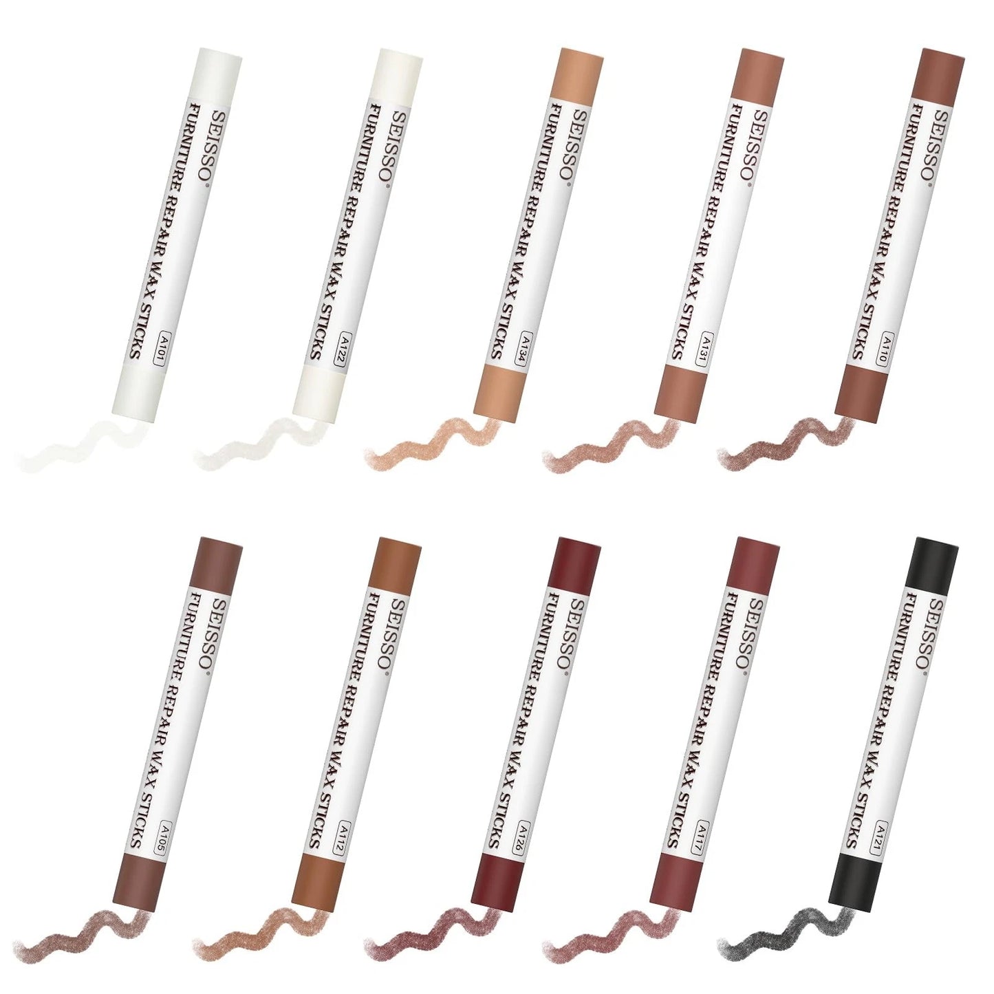 SEISSO Wood Filler Sticks, Furniture Repair Crayons, 10 Colors Crayons