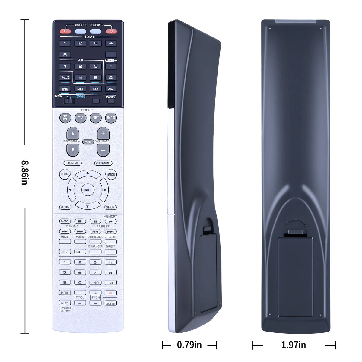 RAV499 ZG74890 Remote Control For Yamaha Receiver RX-S600 RXS600