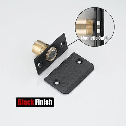 JQK Closet Magnetic Door Ball Catch Hardware, 430 2 Pack, Black