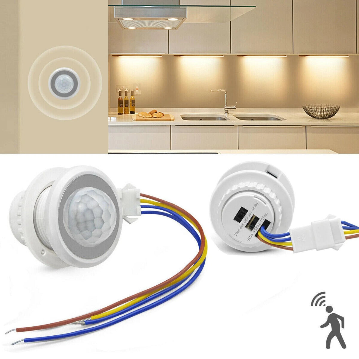 3-5m Automatic Body Infrared PIR Motion Sensor Detector Switch For LED light F