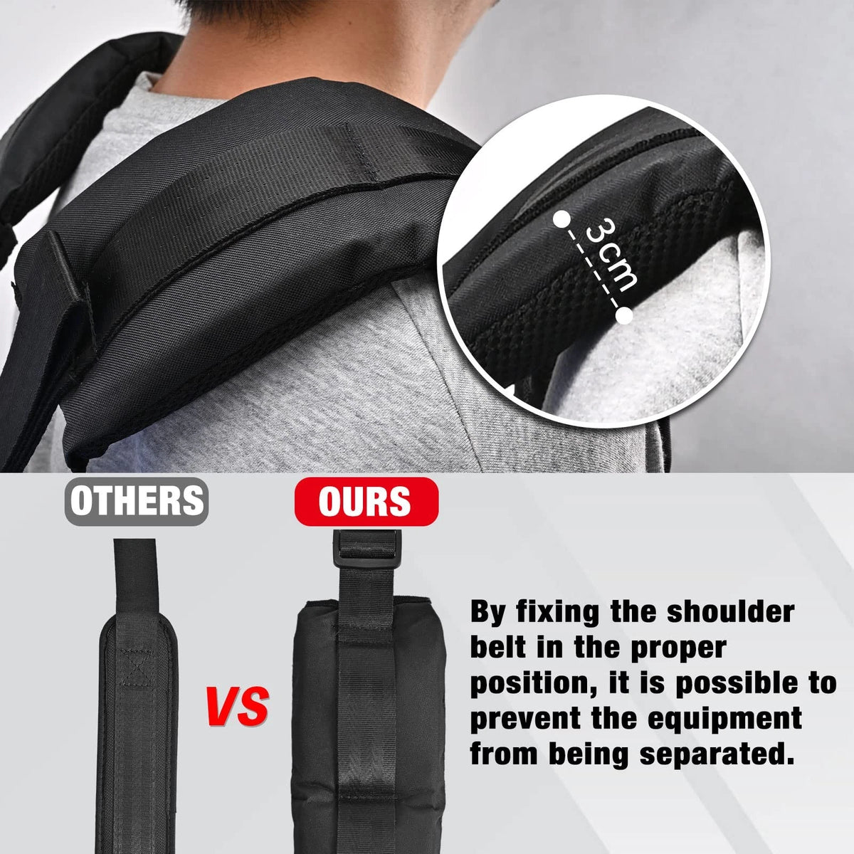 WOEKBON Backpack Sprayer Replacement Straps with Spare Adjustable, Black