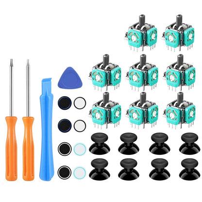 8x Analog Stick Set for Xbox One Controller Repair with Thumbstick Caps & Tools