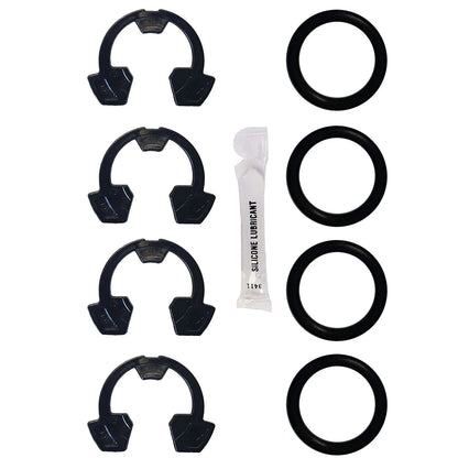 Water Softener Clips and O-Rings Kit for 1'' Softeners - (4) pn Black