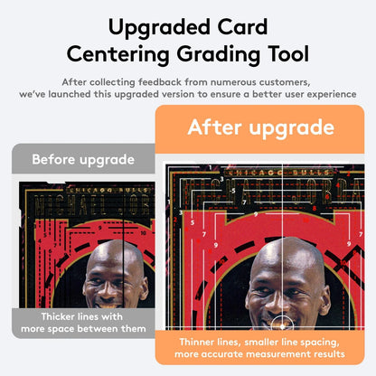 BDJBXK Card Centering Grading Tool, standard card size, black and white