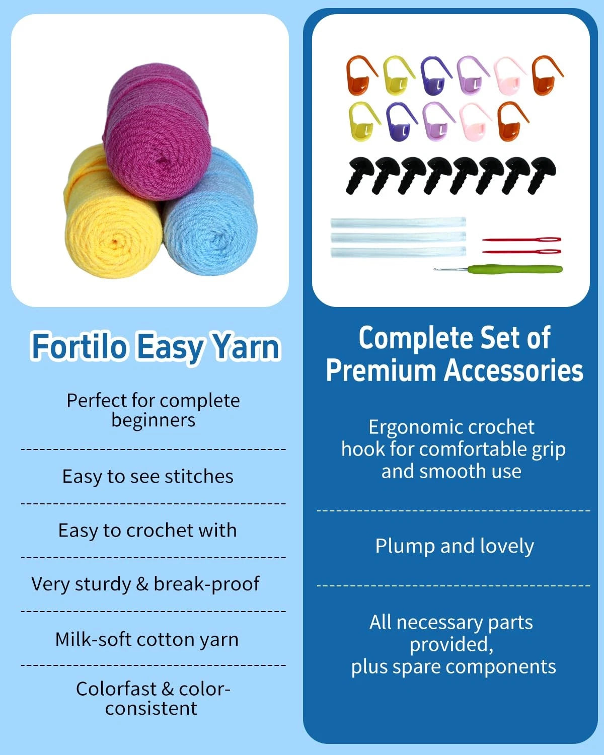Fortilo Crochet Kit Small (approx. 5 x 7 x 2 inches each), Jellyfish Family